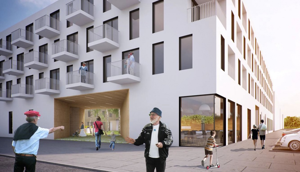 Poglądowa wizualizacja architektury osiedla Nowe Żerniki. Wiz. Major Architekci Osiedle łączące pokolenia z główną nagrodą w międzynarodowym konkursie