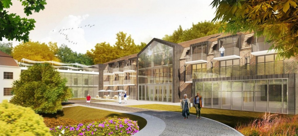 Planowany przez spółkę BBN & HŻ dom seniora ma pomieścić 96 pensjonariuszy. Fot. BBN & HŻ/Mom Architects Szukają inwestora do zbudowania kompleksu dla seniorów - zobacz wizualizacje