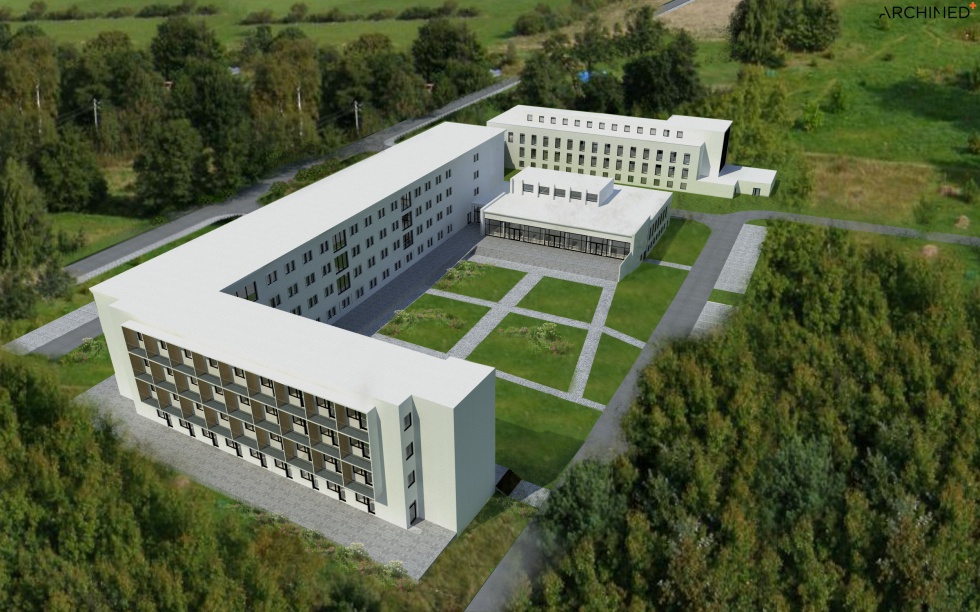 Wizualizacja: widok z lotu ptaka. MPM Hotele Spa Sp. z o.o. Powstaje "jedyny tego rodzaju luksusowy obiekt" dla 220 seniorów